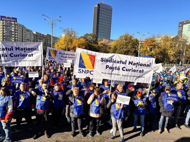 Protest sindical SNPC împotriva austerității — Poșta Română